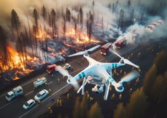 Feu de forêt, drone, pompiers