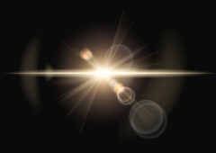 Authentic anamorphic lens flare with ring ghost effect