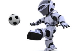 robot  playing soccer
