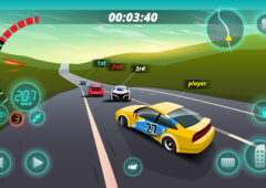 In game competition continue player used high speed car for win